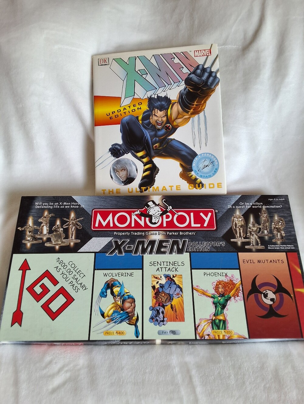 X-Men Guide Book And Monopoly Board Game Bundle-New!